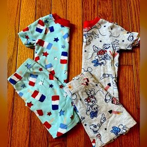 Lot of 2 patriotic summer 3t short pajamas